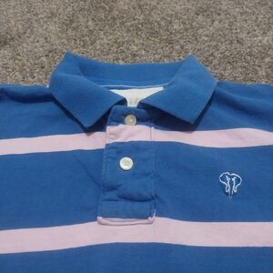 Ditch Plains Men’s Polo Shirt Size Small Blue Pink Stripe 100% Cotton